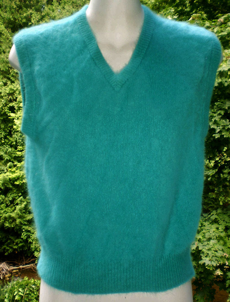 Teal-Green Angora Sweater Vest