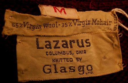 Red Retro Classic Original British Mohair V-Neck Sweater by Lazarus - Glasgo Ltd [#609-005]