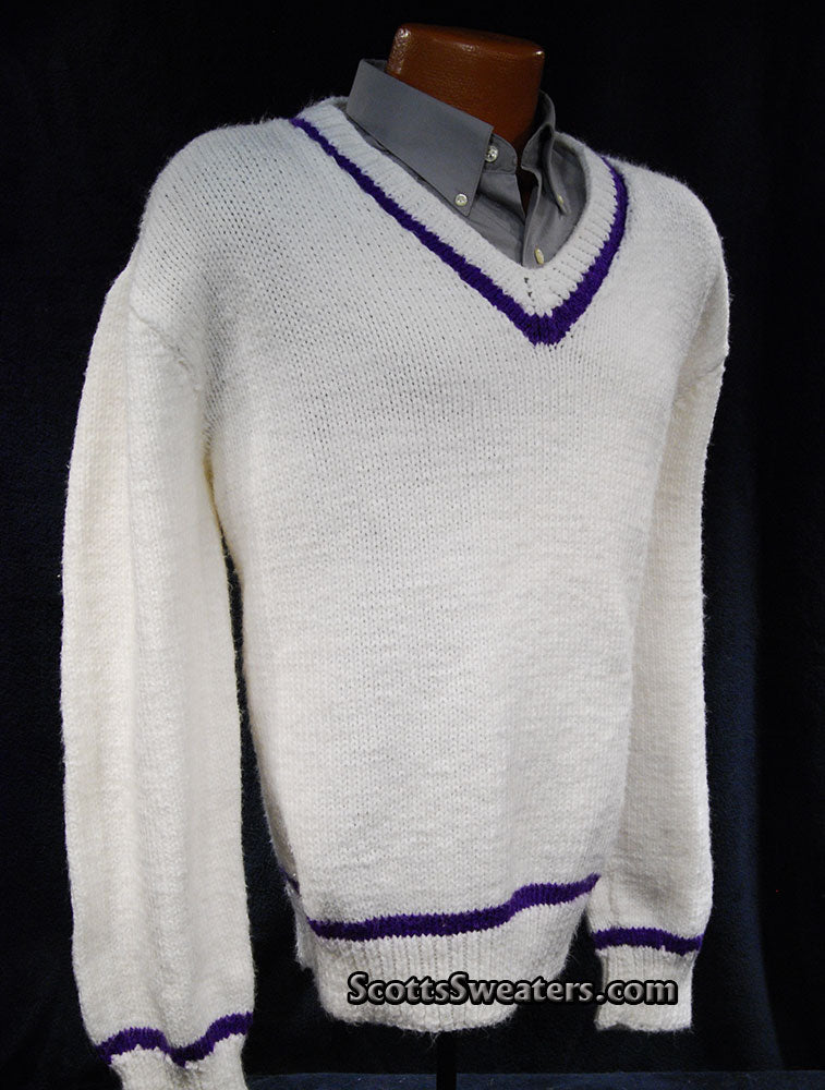 Men's Sporty V-neck Pullover Tennis/Cricket Sweater [#609-055]