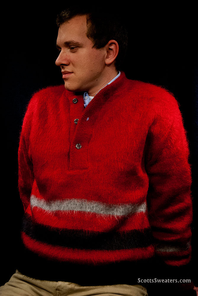 Retro Mohair Henley-Neck Sweater by Varsity Shop - Boston [#609-079]