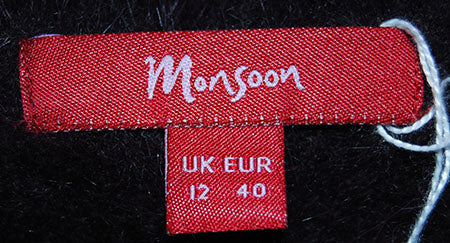 Woman's Luxurious Brown Angora Shawl-neck Collar Sweater by Monsoon