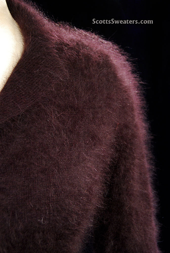 Woman's Luxurious Brown Angora Shawl-neck Collar Sweater by Monsoon