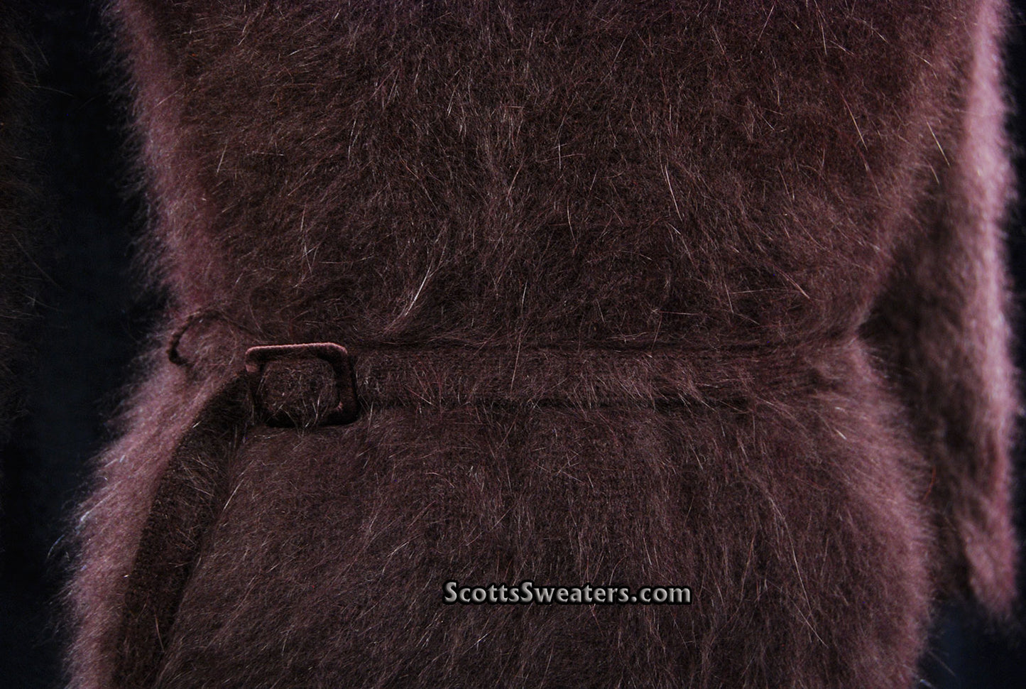 Woman's Luxurious Brown Angora Shawl-neck Collar Sweater by Monsoon