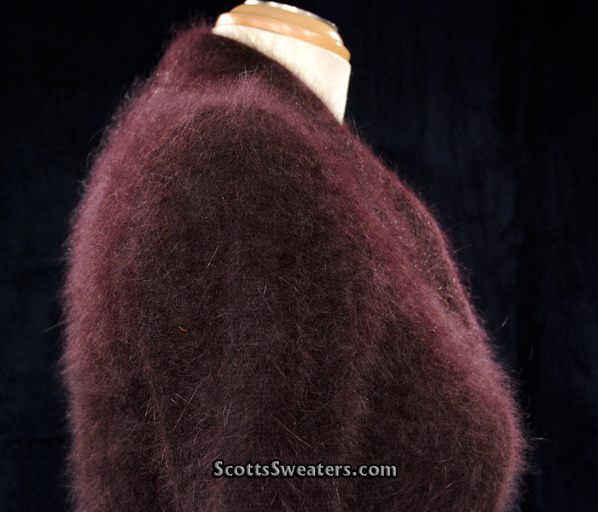 Woman's Luxurious Brown Angora Shawl-neck Collar Sweater by Monsoon