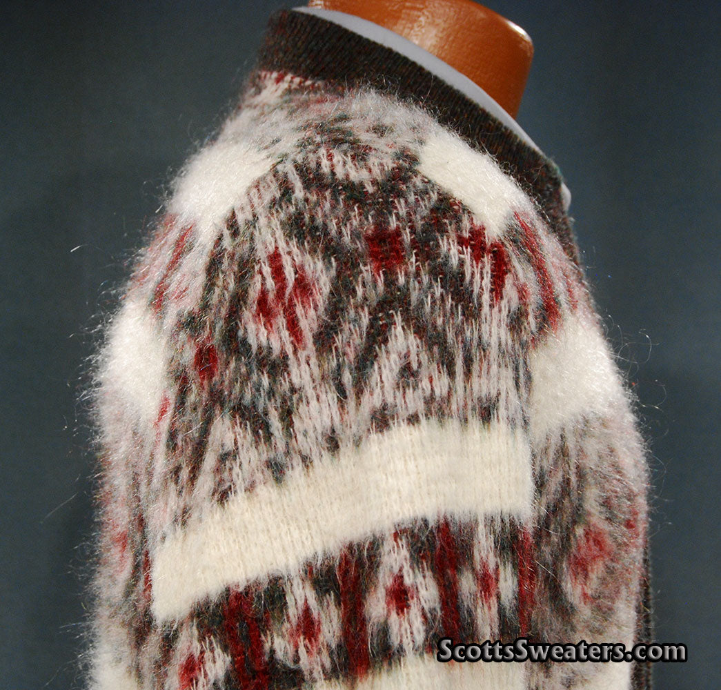 Men's Retro Zipper-front Lambswool-Mohair Cardigan Sweater [#610-019]