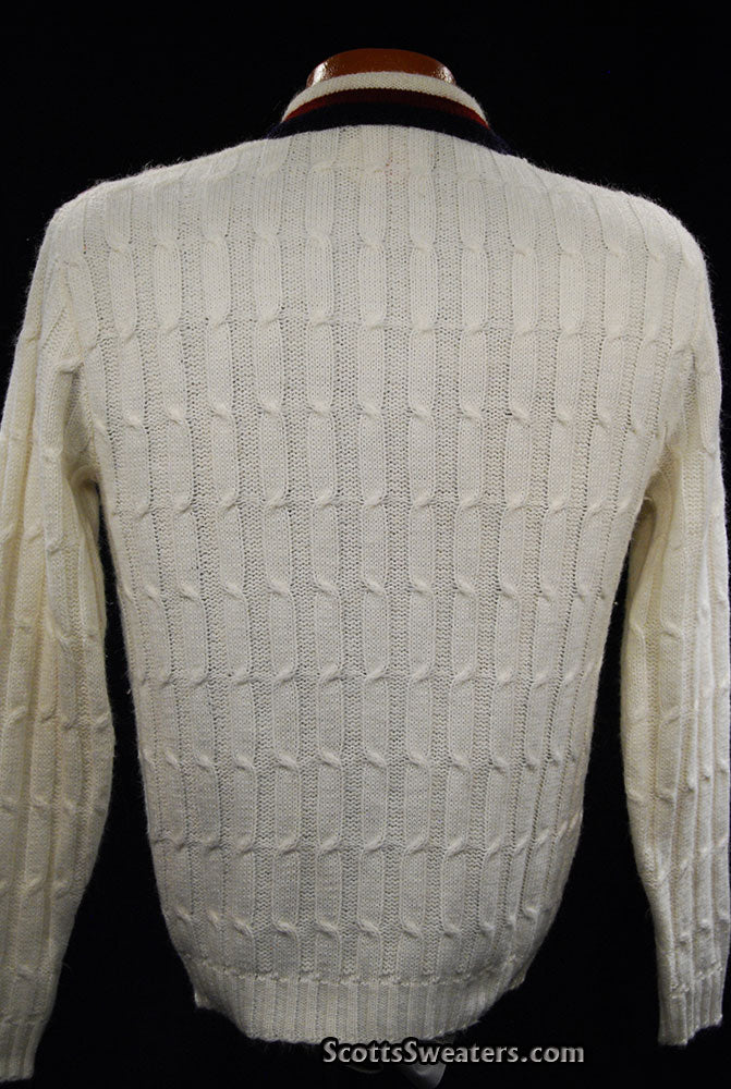 Men's Classic V-neck Pullover Tennis Sweater [#610-026]