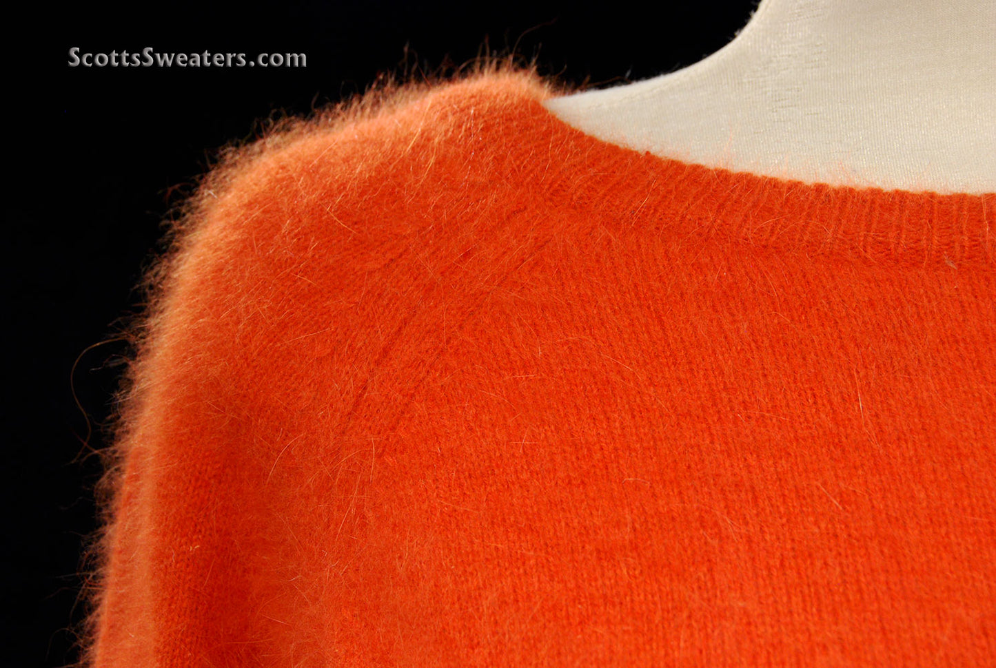 Woman's Orange Jewel-neck Angora Sweater by H&M