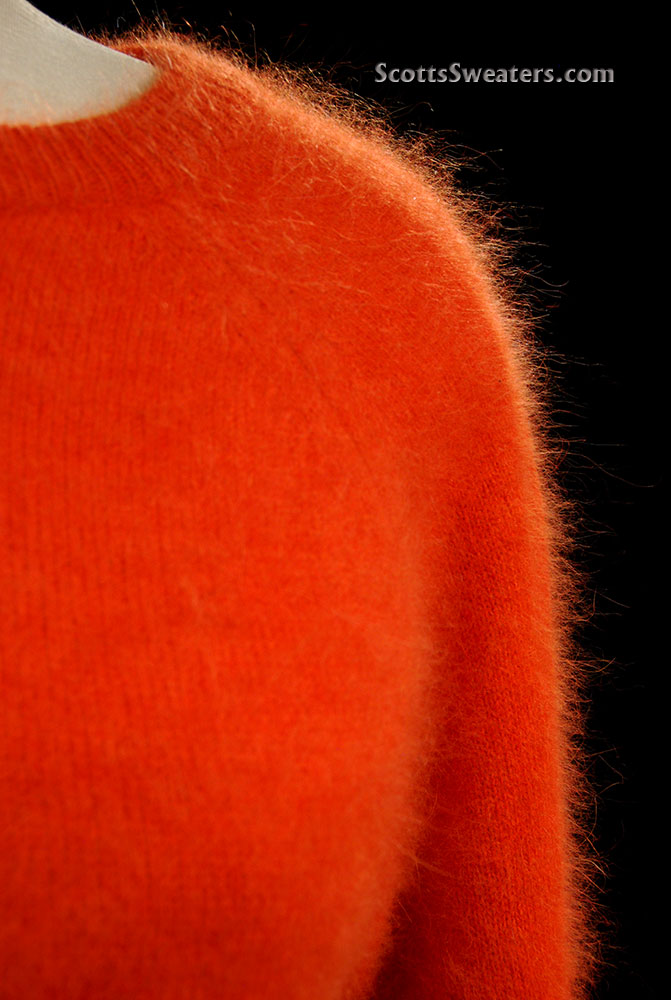 Woman's Orange Jewel-neck Angora Sweater by H&M