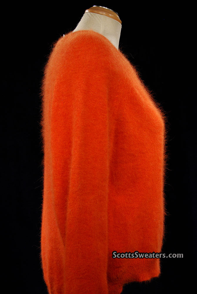 Woman's Orange Jewel-neck Angora Sweater by H&M