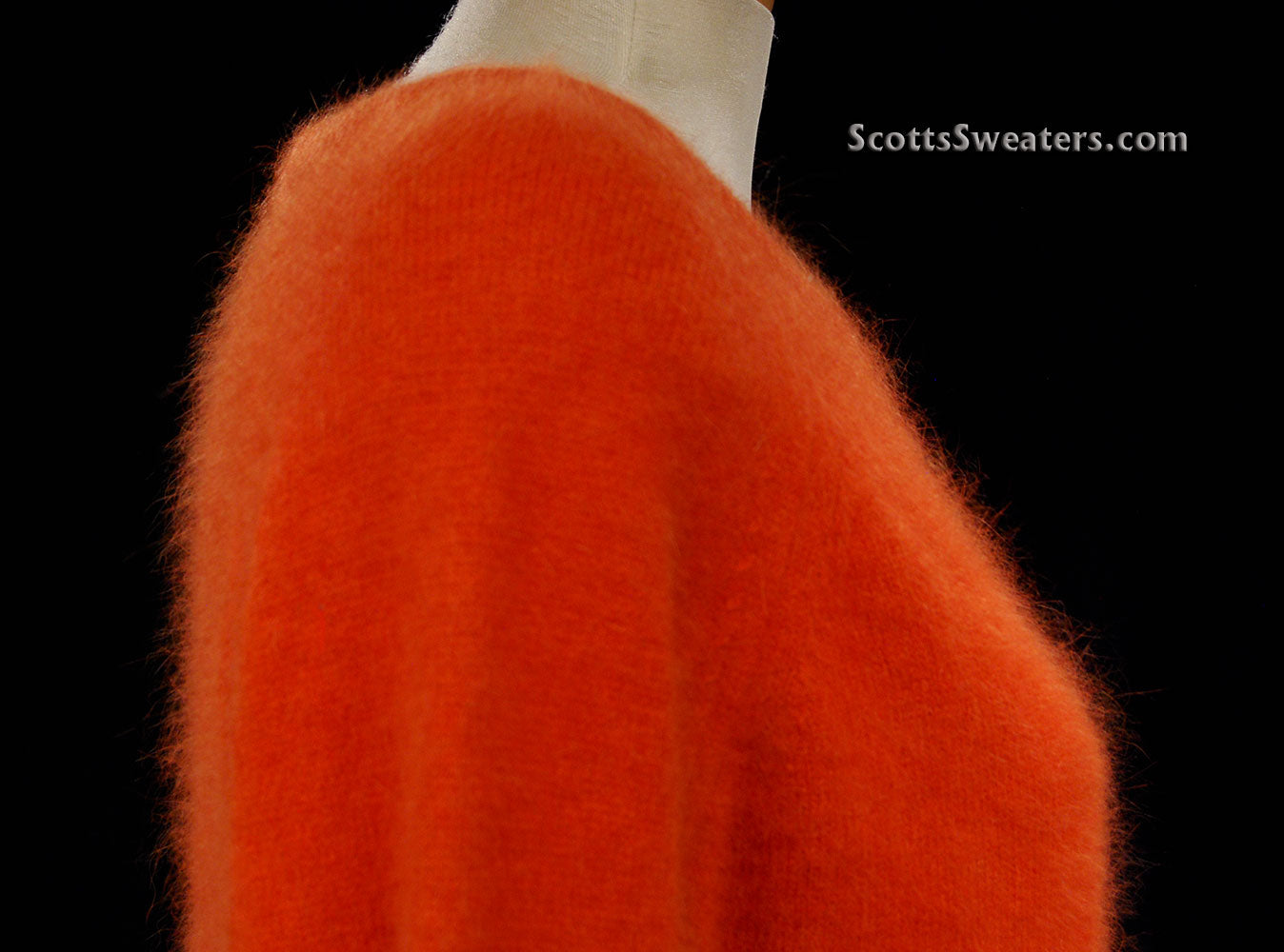 Woman's Orange Jewel-neck Angora Sweater by H&M