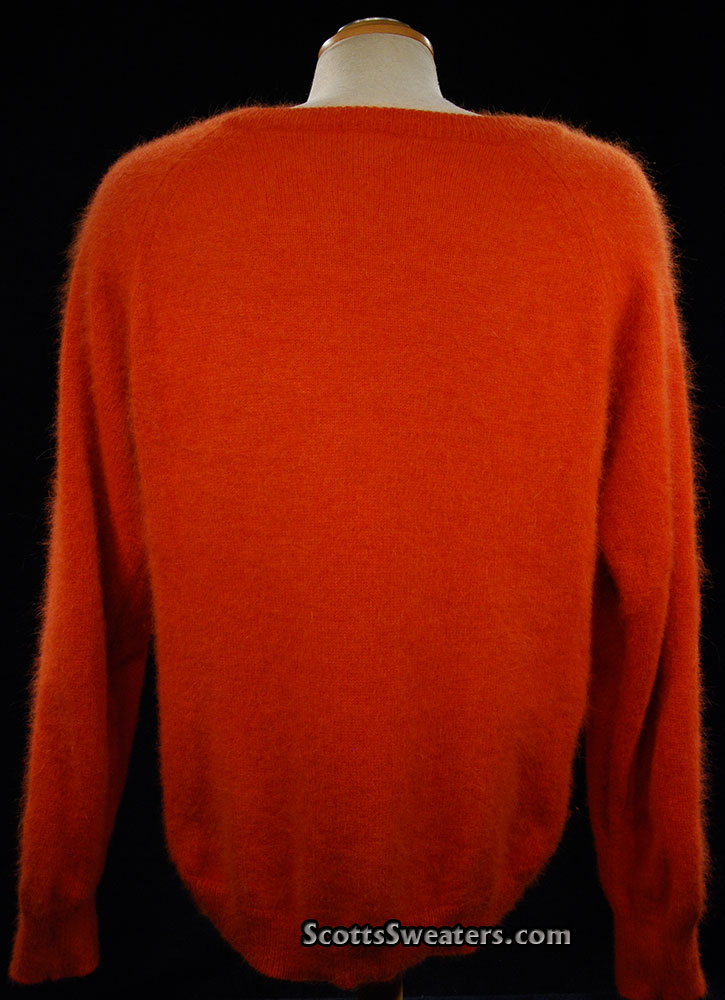 Woman's Orange Jewel-neck Angora Sweater by H&M