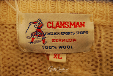 Original Retro Classic Ivory Wool Cable-Knit Tennis Sweater [#610-049]