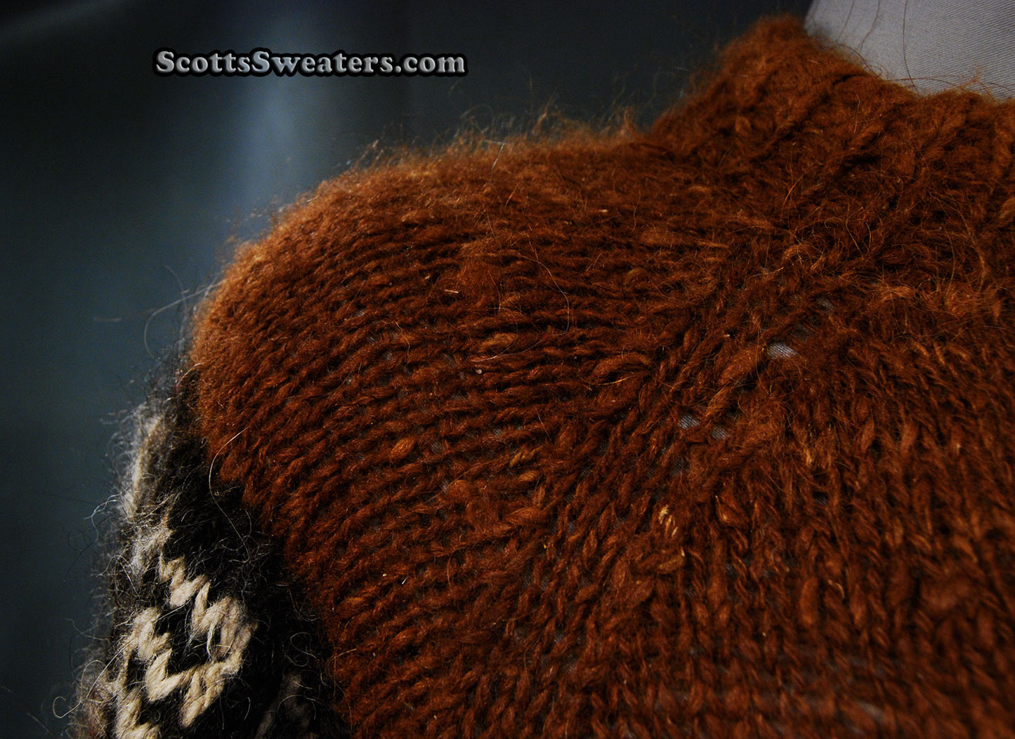 Men's Brown Native Pattern Alpaca Crewneck Sweater by Border Imports [#610-055]