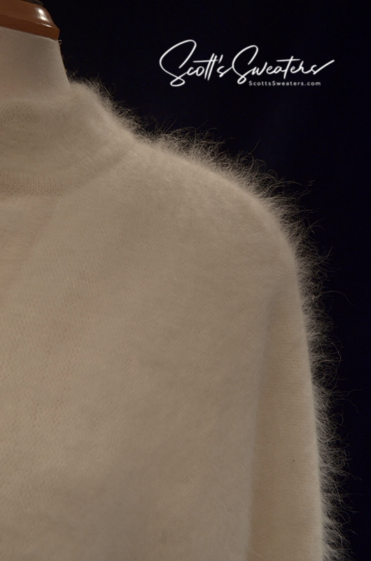 Woman's White Angora Cardigan Sweater by Belldini