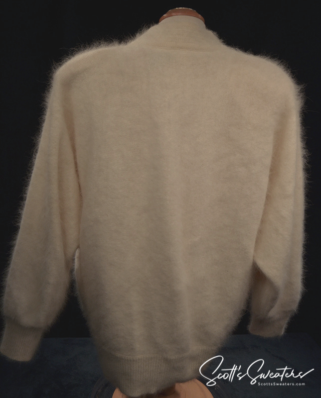 Woman's White Angora Cardigan Sweater by Belldini
