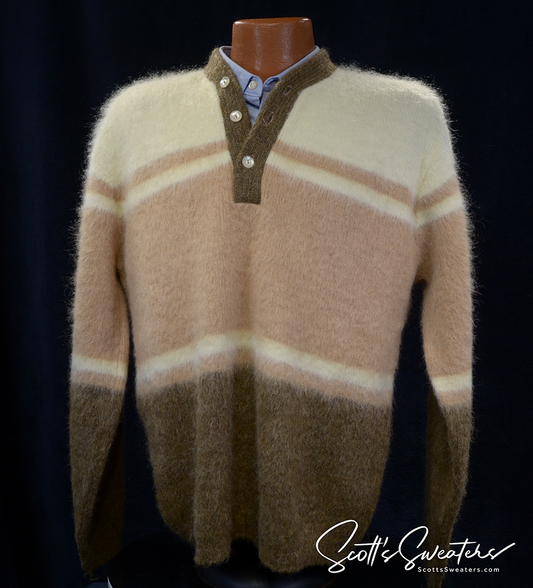 Retro Shaggy Mohair V-Neck Sweater by Munsingwear [#611-016]