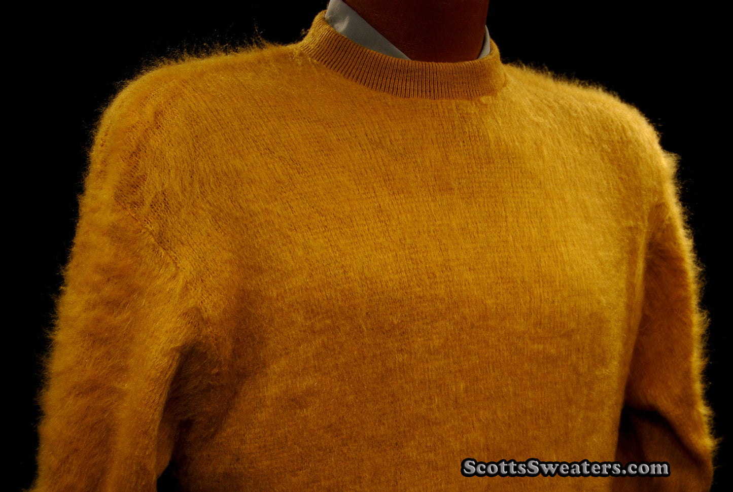 Retro Golden Shaggy Mohair Crewneck Sweater [#611-020]