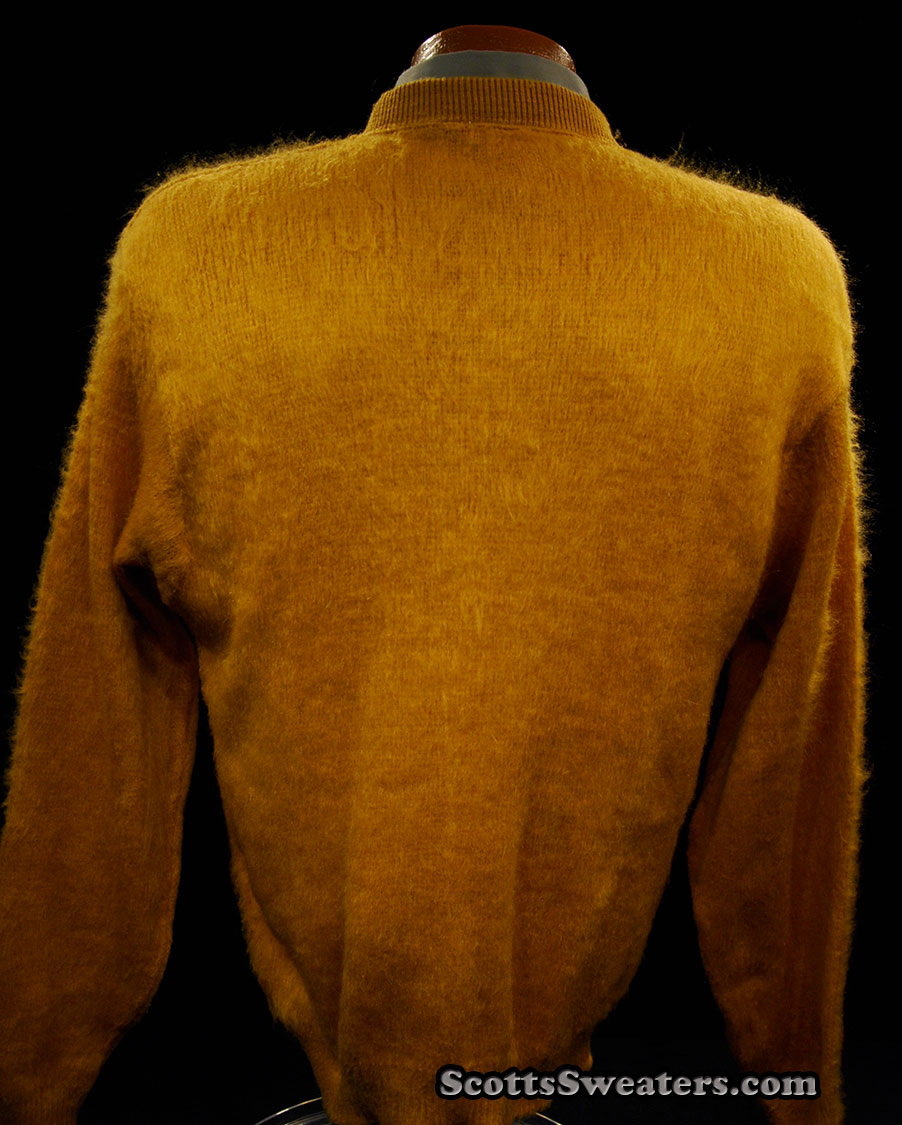 Retro Golden Shaggy Mohair Crewneck Sweater [#611-020]