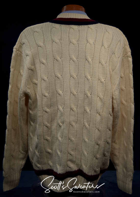 Original Retro Marino Wool Ivory Cable-Knit Tennis Sweater [#611-026]