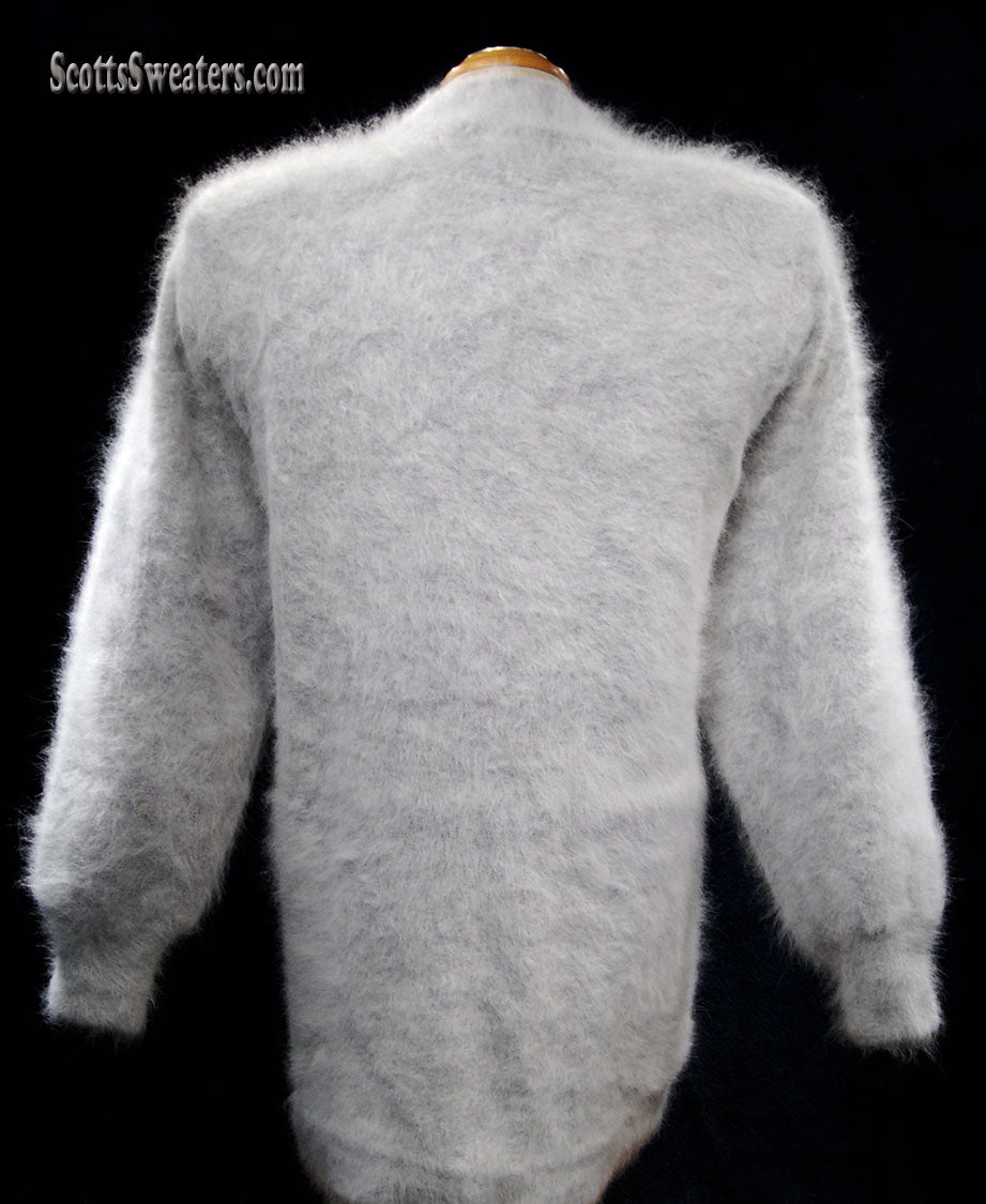 Grauer Angora-Cardigan für Damen in Missy-Größe