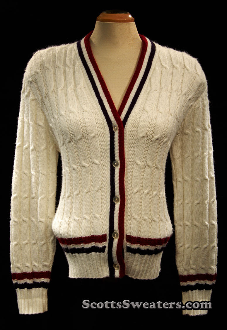 Woman's Retro Cardigan Tennis Sweater [#612-058]