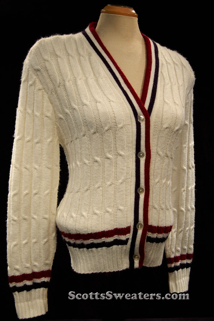 Woman's Retro Cardigan Tennis Sweater [#612-058]