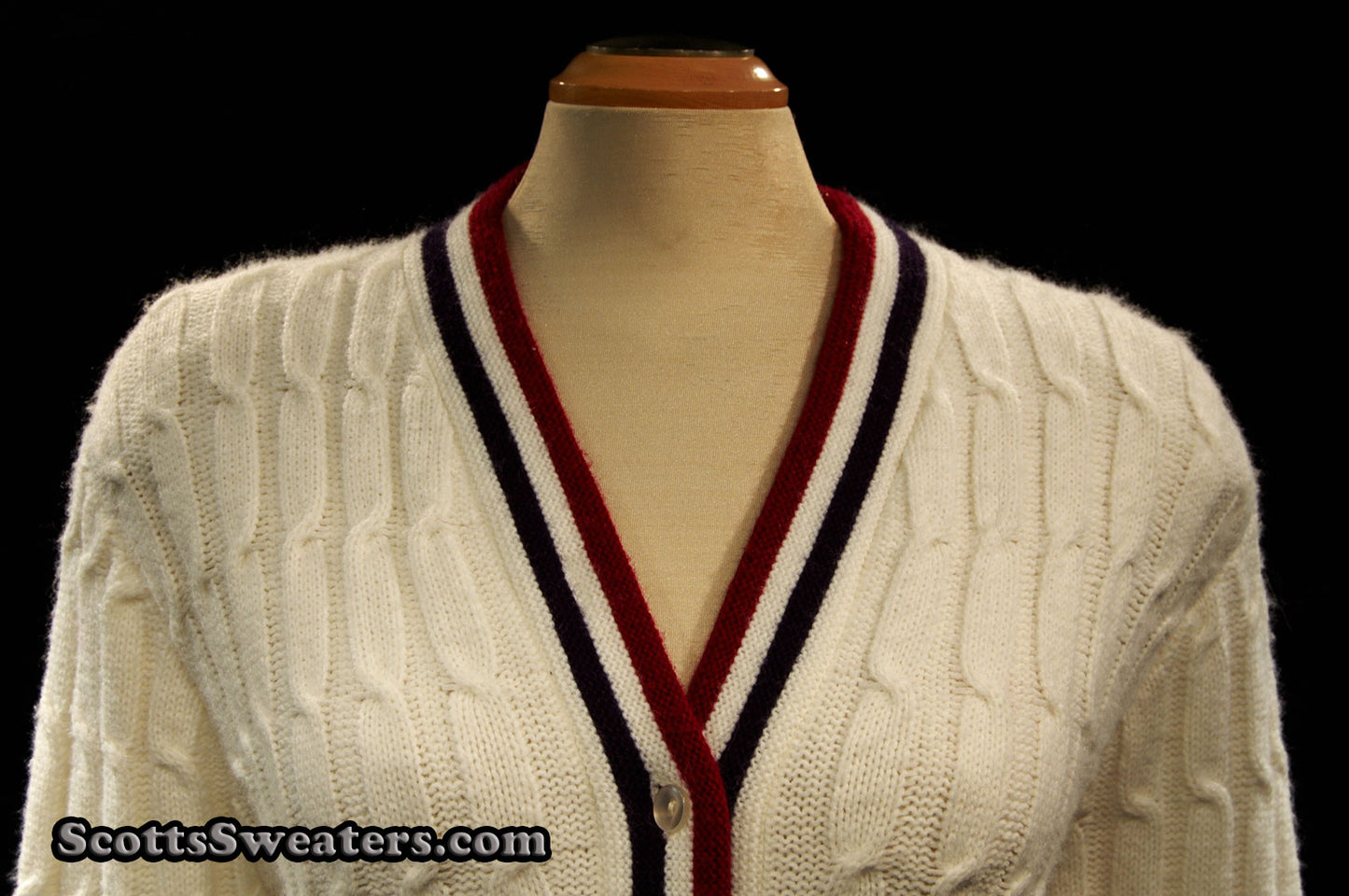 Woman's Retro Cardigan Tennis Sweater [#612-058]