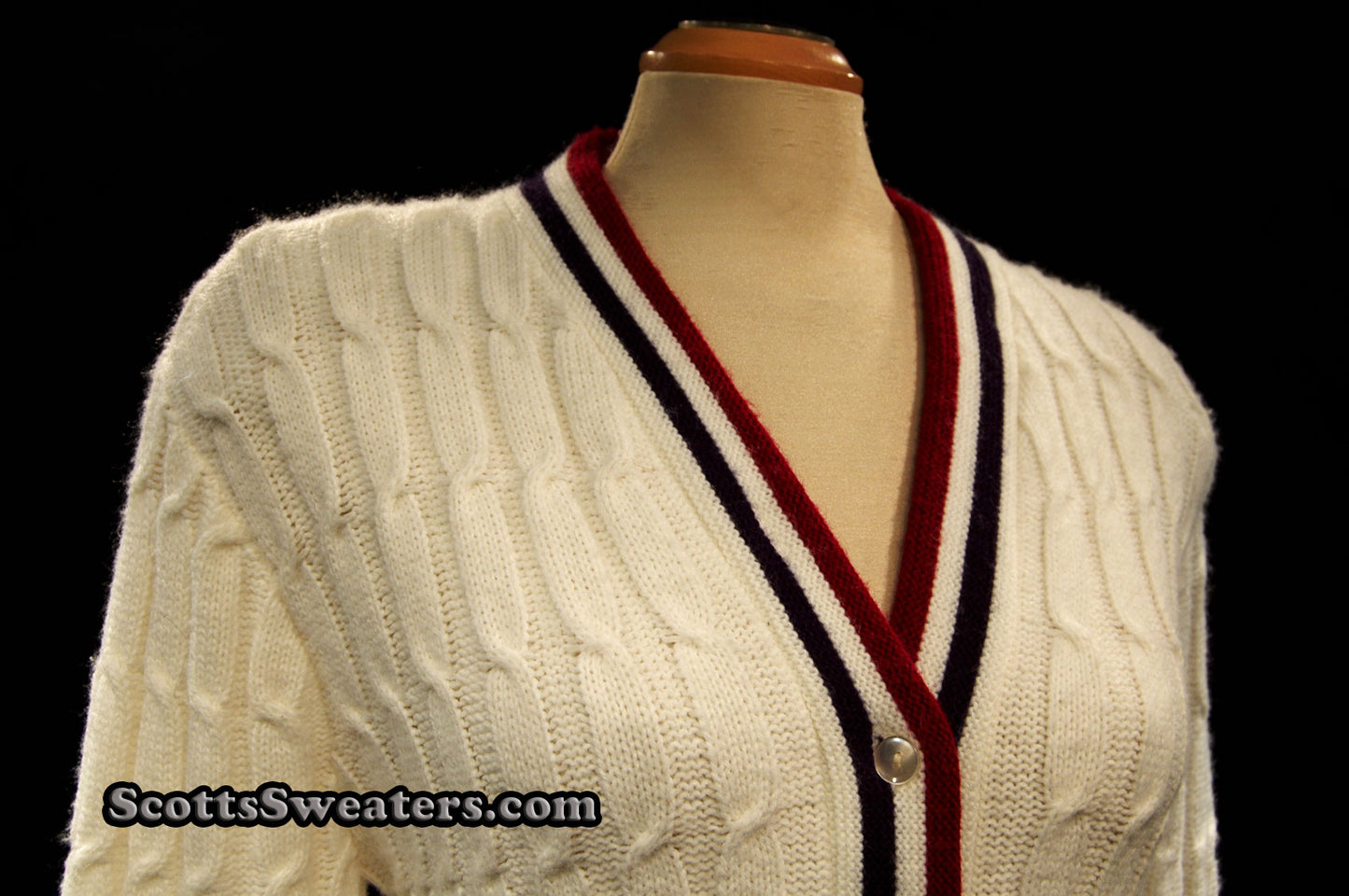 Woman's Retro Cardigan Tennis Sweater [#612-058]