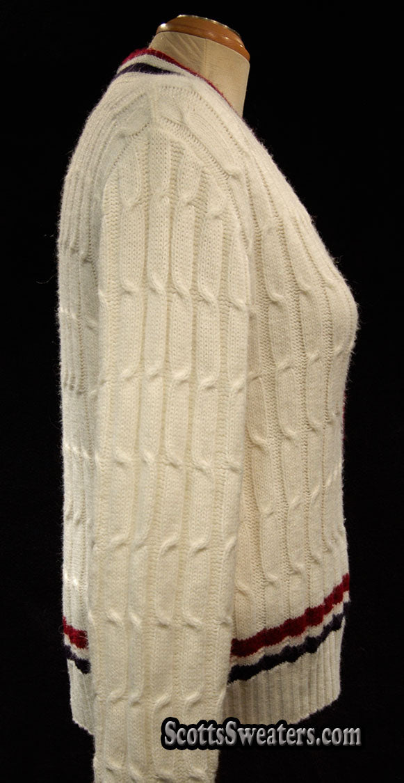 Woman's Retro Cardigan Tennis Sweater [#612-058]