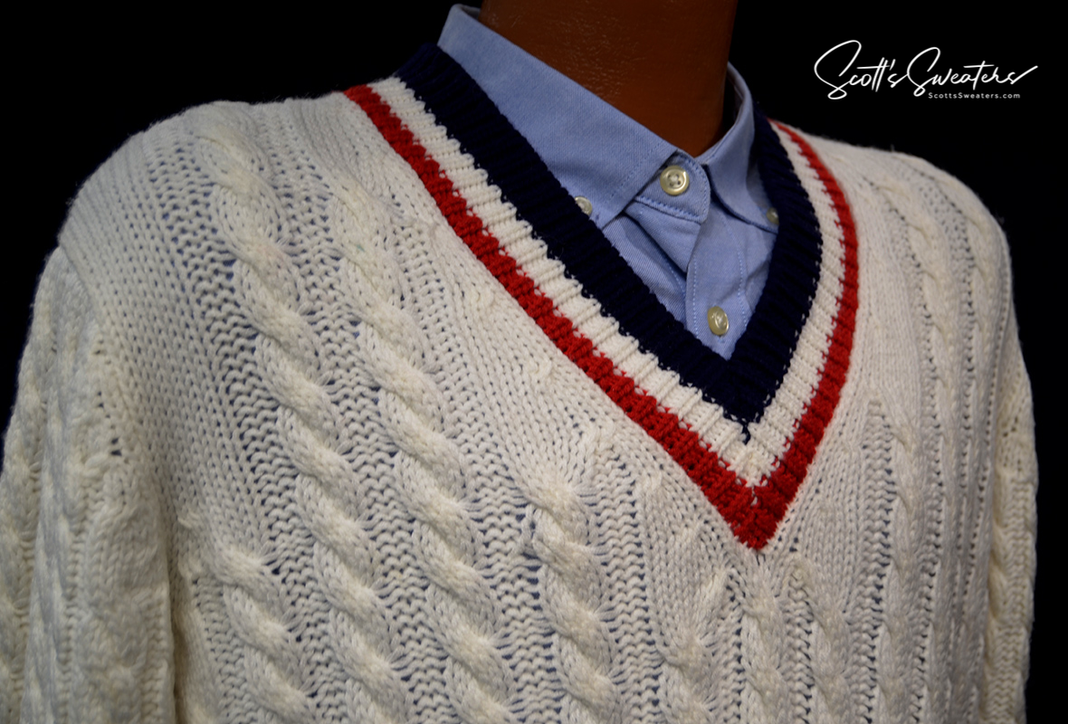 Original Retro Classic Cable-Knit Tennis Sweater [#612-096]