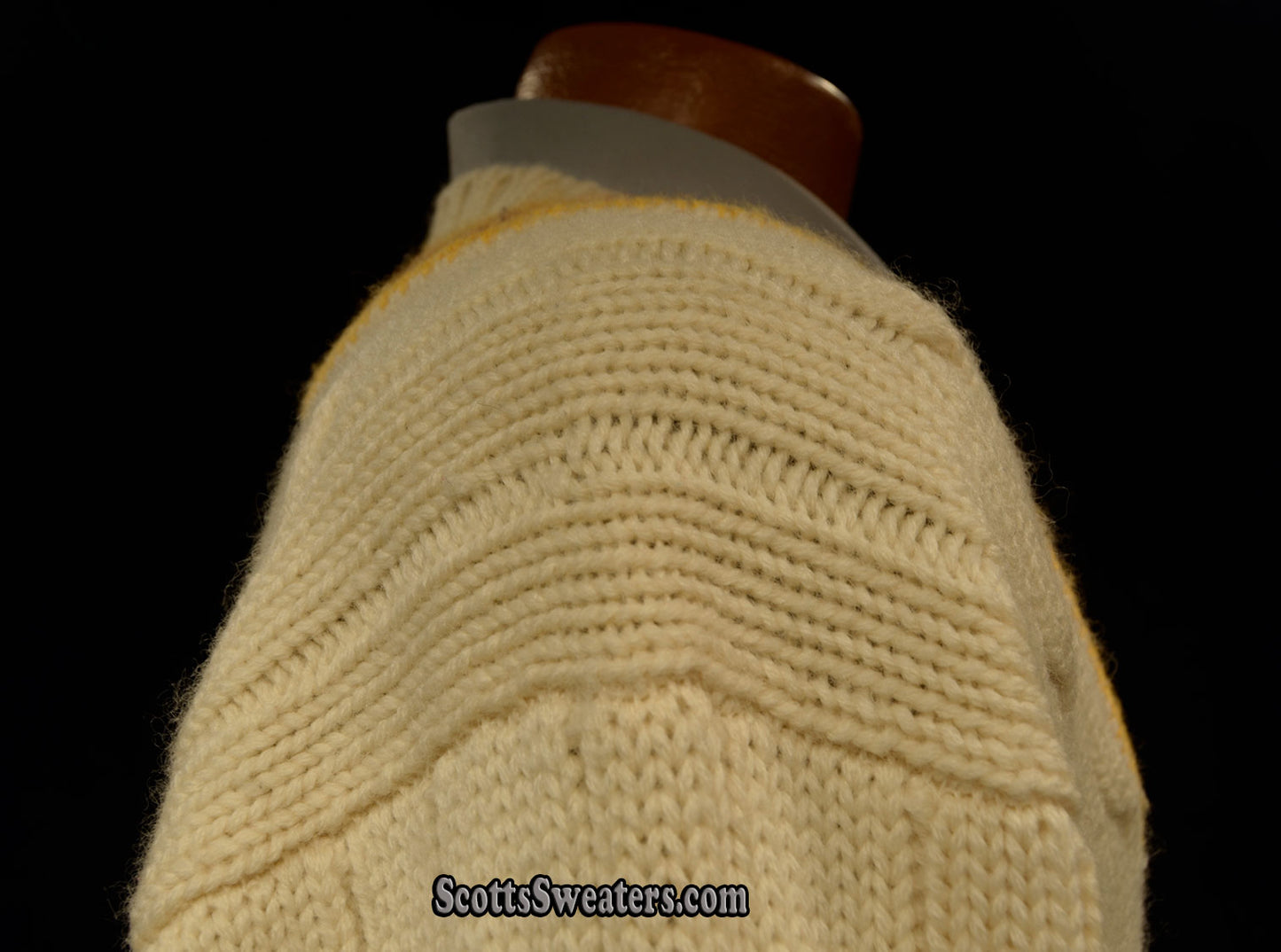 Original Classic Wool Ivory Cable-Knit Tennis/Cricket Sweater [#612-097]