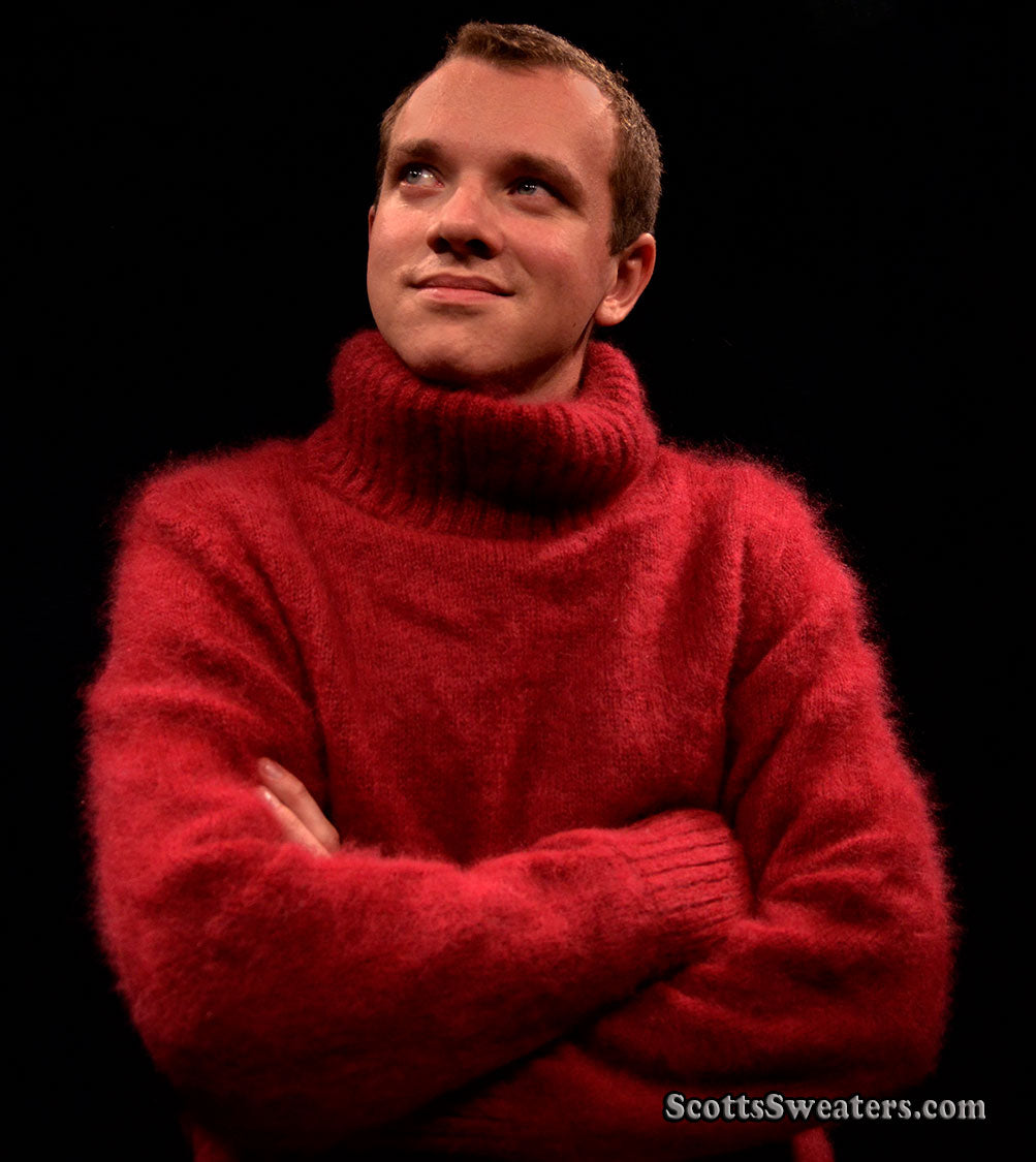 Men's Red Turtleneck Mohair Sweater by D&G [#613-021]