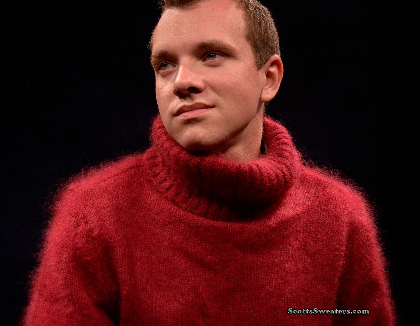 Men's Red Turtleneck Mohair Sweater by D&G [#613-021]