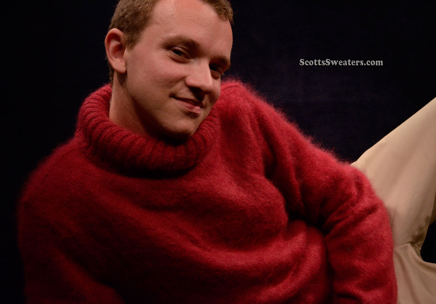 Men's Red Turtleneck Mohair Sweater by D&G [#613-021]