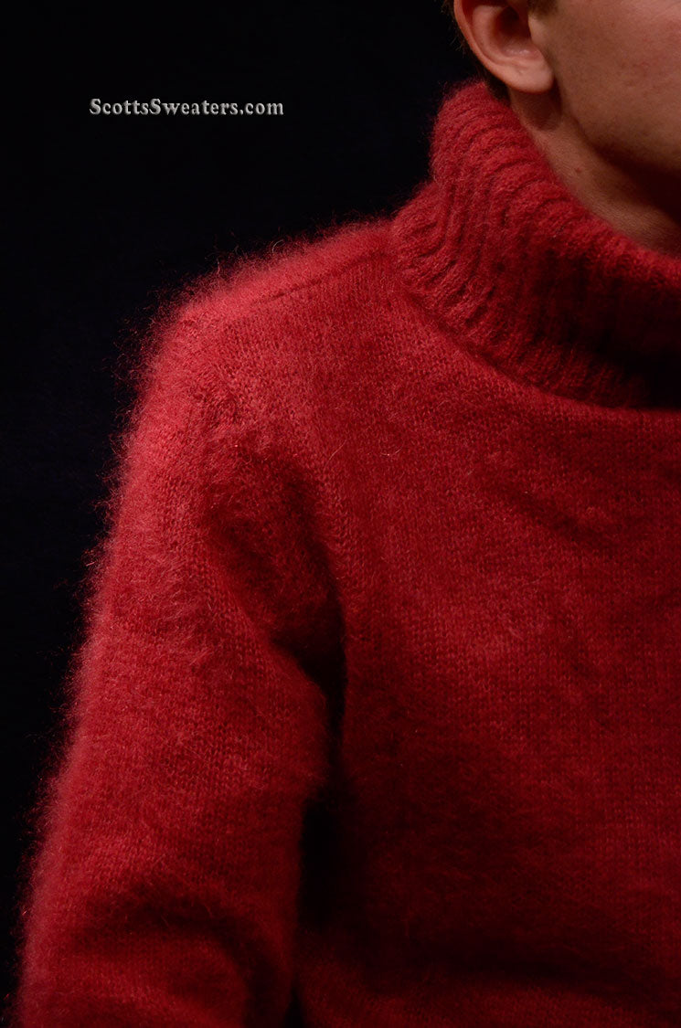 Men's Red Turtleneck Mohair Sweater by D&G [#613-021]