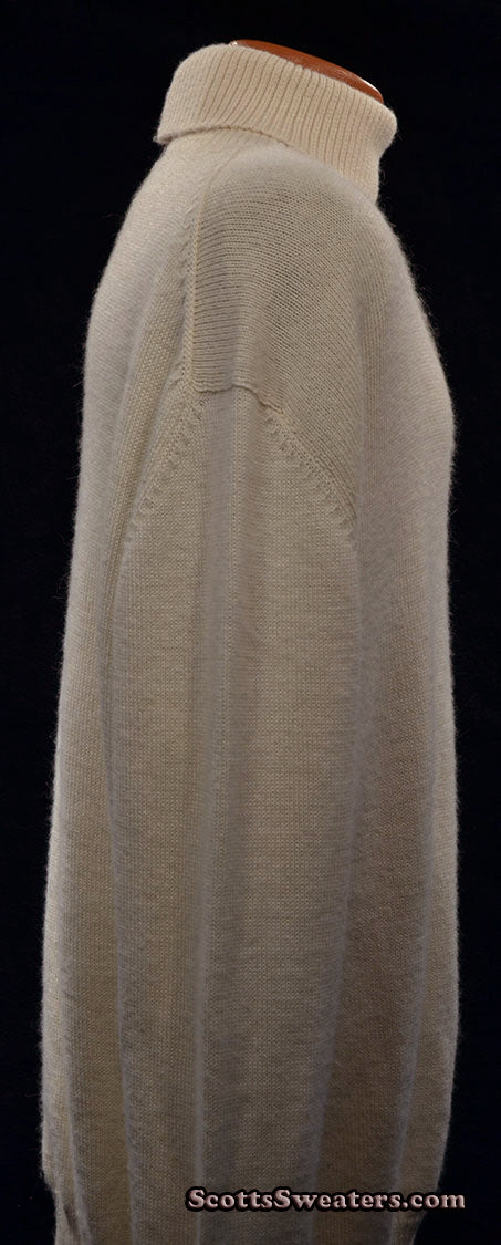 Men's Ivory-white Alpaca Turtleneck Sweater by Izod Lacoste [#613-072]