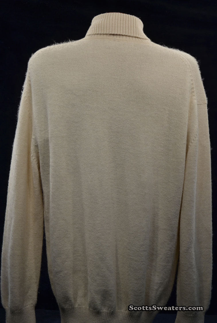 Men's Ivory-white Alpaca Turtleneck Sweater by Izod Lacoste [#613-072]