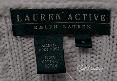 Woman's White Cable-Knit Cardigan Tennis Sweater by Ralph Lauren Active [#613-079]