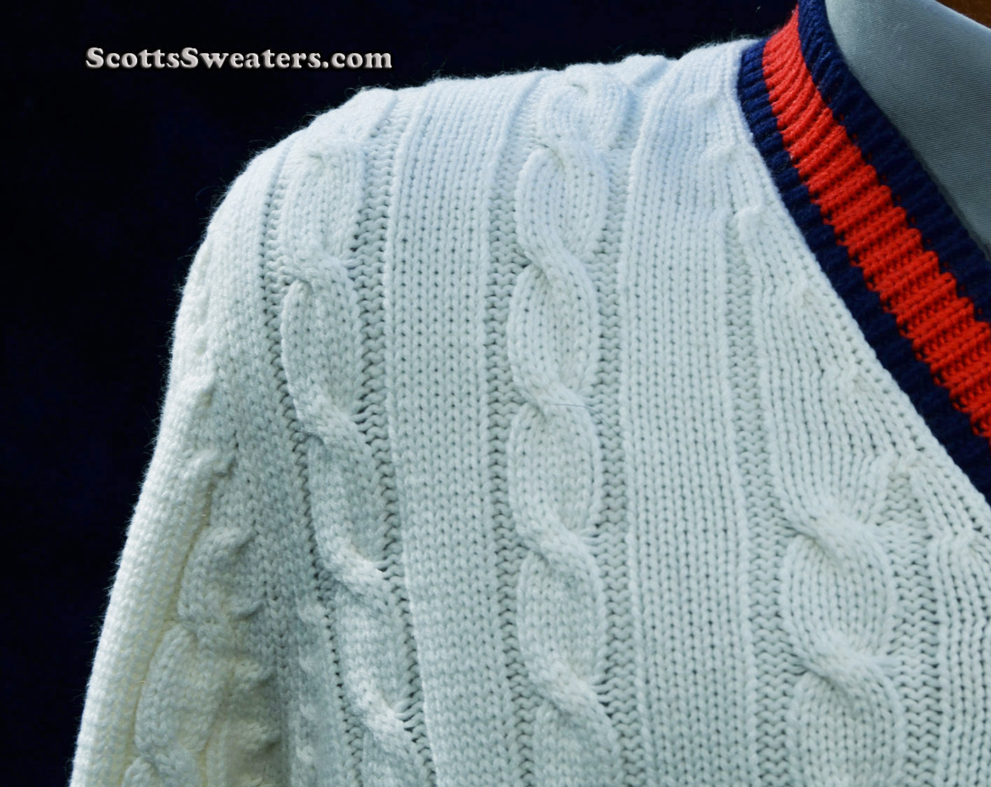 Men's Classic V-neck Pullover Tennis Sweater by Catalina, Arthur Ashe Collection [#613-080]