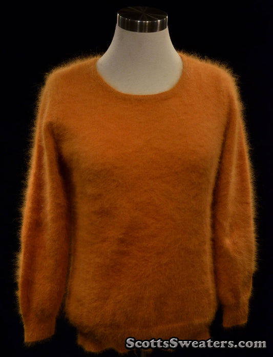 Woman's Golden Roundneck Angora Sweater