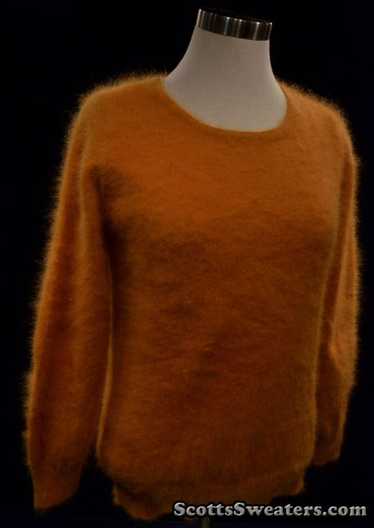 Woman's Golden Roundneck Angora Sweater