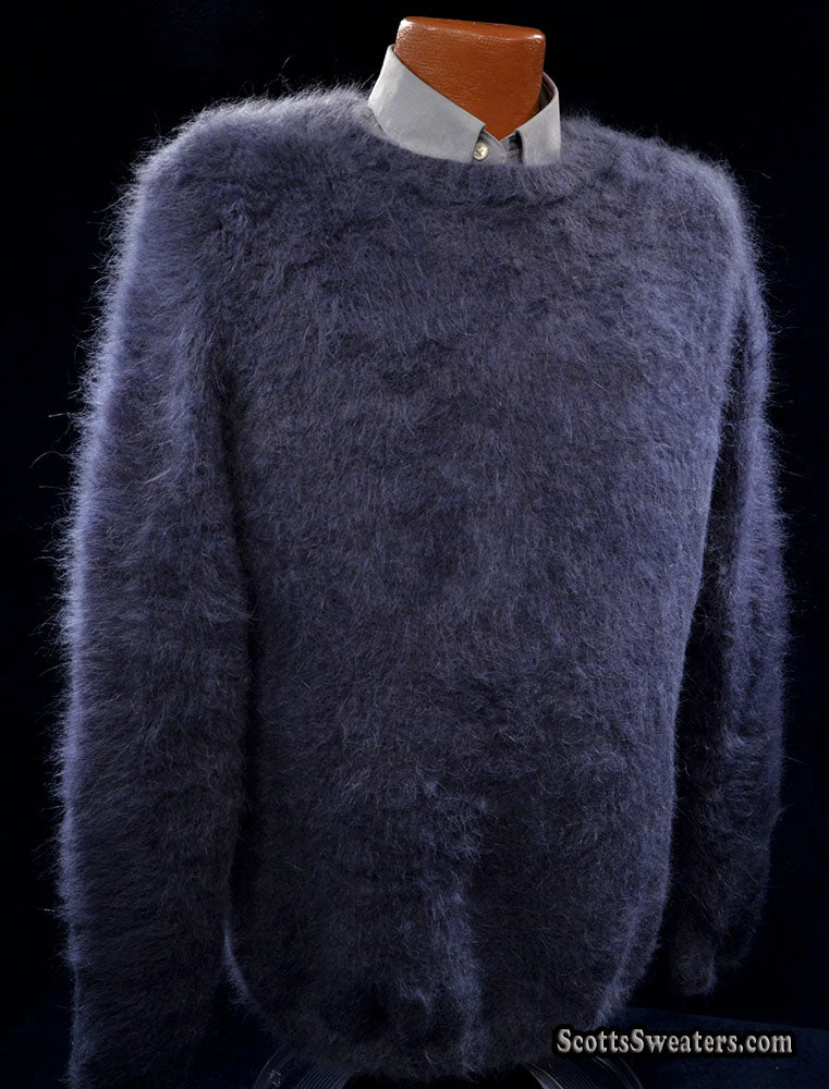 614-096 Men's Handknit Luxurious Crewneck Angora Sweater