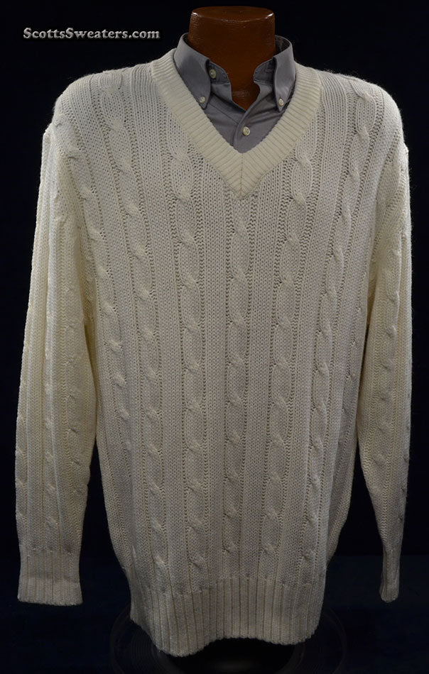 Men's Classic V-neck Pullover Cricket Sweater [#614-099]