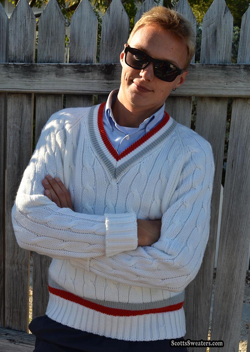 Original Retro Classic Cable-Knit Tennis Sweater [#615-050]