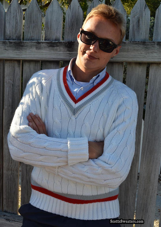 Original Retro Classic Cable-Knit Tennis Sweater [#615-050]