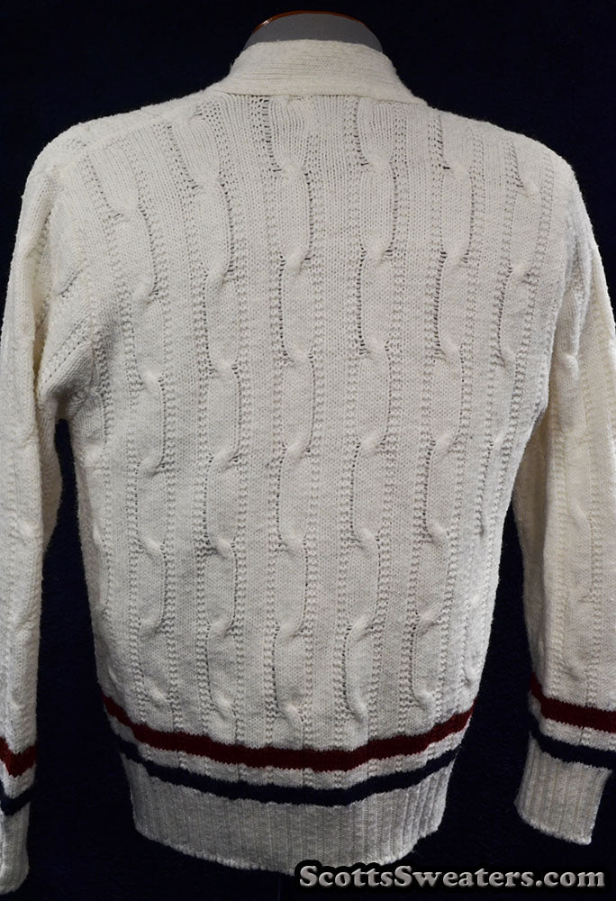 Men's Classic Cardigan Tennis Sweater by Ken Rosewall- Revere [#615-069]