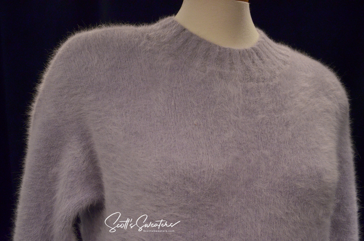 Light-blue Angora Crewneck Sweaterdress