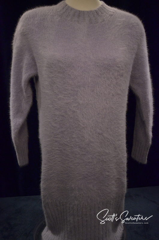 Light-blue Angora Crewneck Sweaterdress
