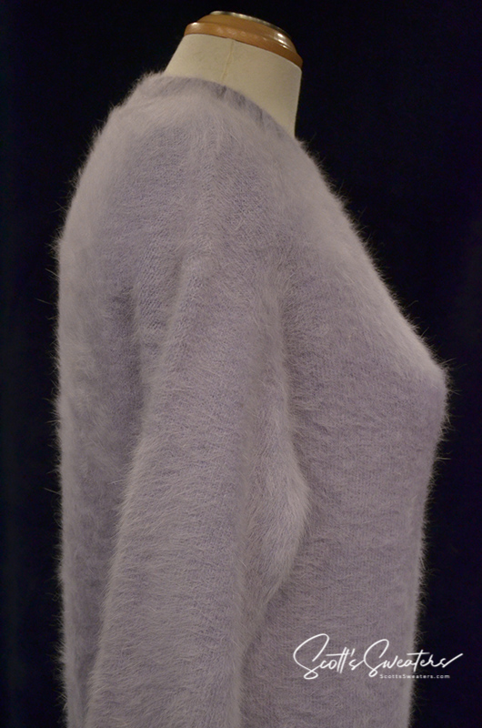 Light-blue Angora Crewneck Sweaterdress