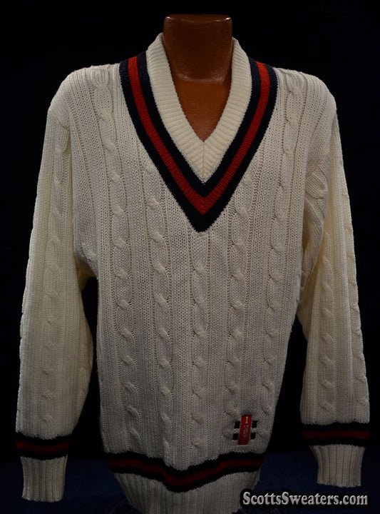 Men's Classic V-neck Pullover Tennis Sweater by Gray Nicolls [#615-089]